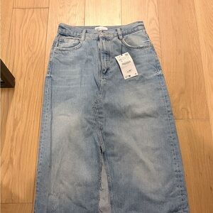 Zara Light Blue Denim skirt NWT